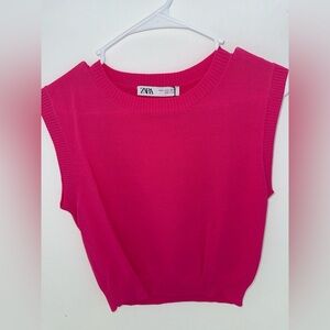 Zara Fuchsia Sleeveless Muscle Tee